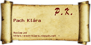 Pach Klára névjegykártya